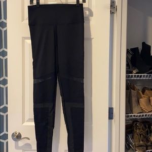Pink leggings with mesh detail